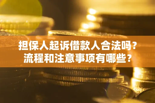 济南担保人起诉借款人合法吗？流程和注意事项有哪些？