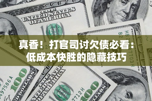 济南真香！打官司讨欠债必看：低成本快胜的隐藏技巧
